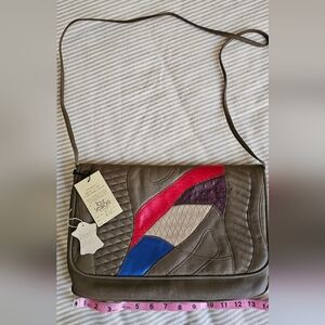 Vintage Patchwork Leather Purse with Strap - Four Seasons Of California - NWT